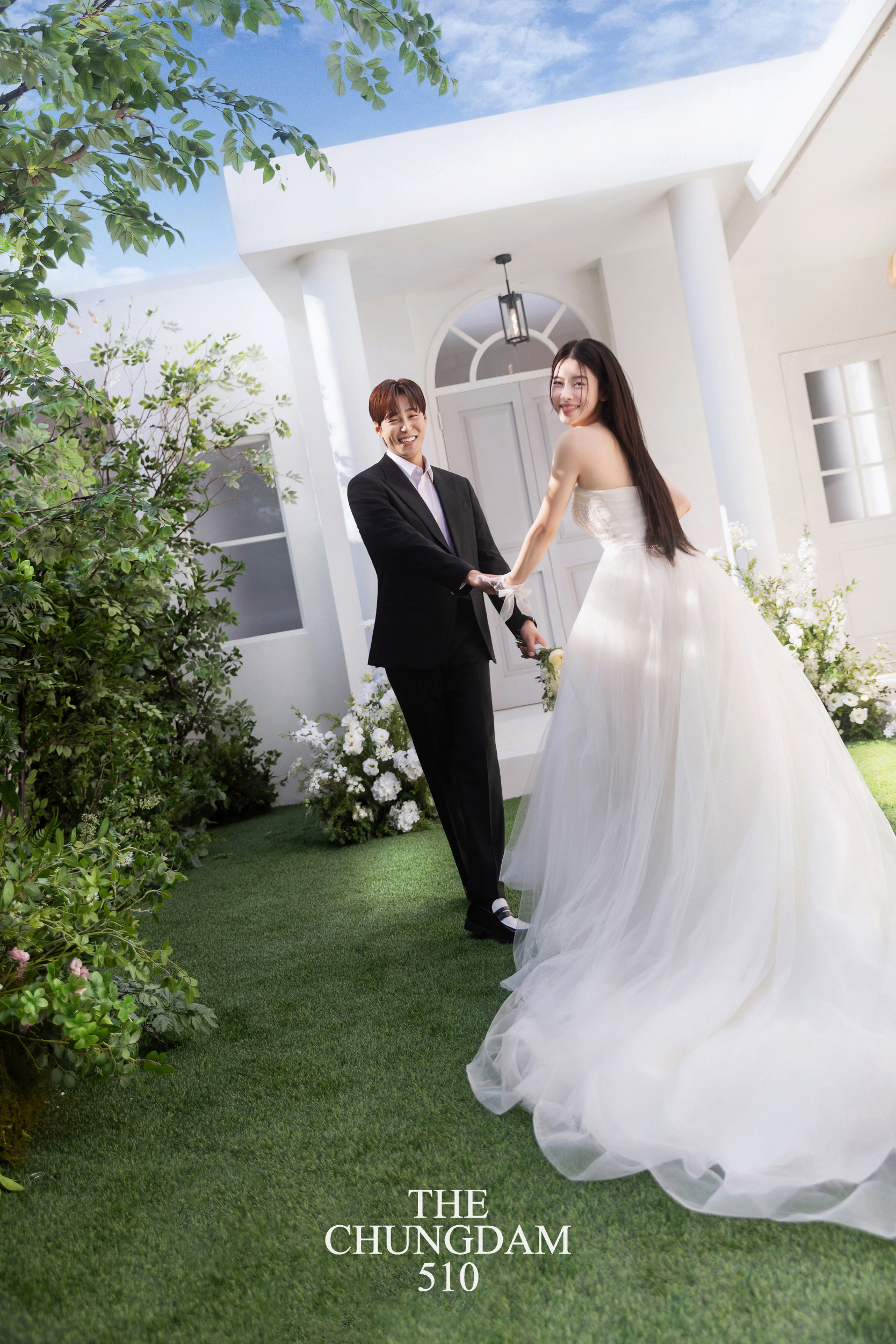 The Chungdam garden wedding portrait